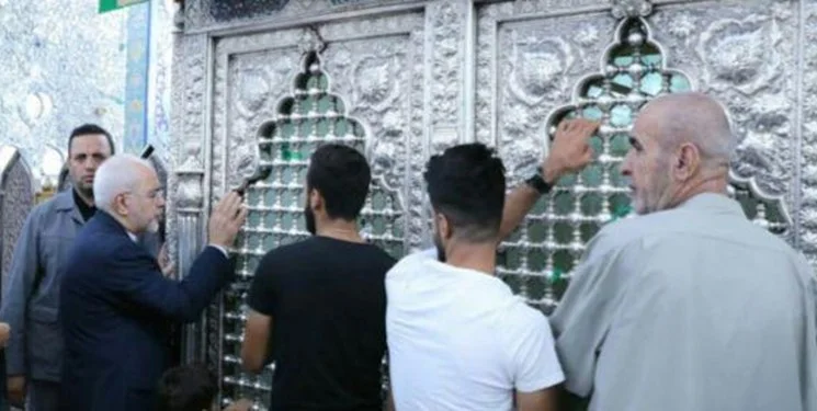حضور ظریف در مرقد مطهر حضرت زینب (س) +عکس