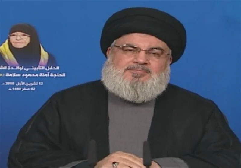 سخنرانی نصرالله: تجلیل از مقام مادر شهیدان مغنیه؛ ایران در تشکیل دولت لبنان دخالت نمی‌کند