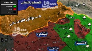 تروریست‌ها در جنوب غرب دمشق در آستانه تکه‌تکه شدن/ چراغ سبز رژیم صهیونیستی به تروریست‌های ارتش آزاد برای حمله به مواضع داعش در درعا + نقشه میدانی
