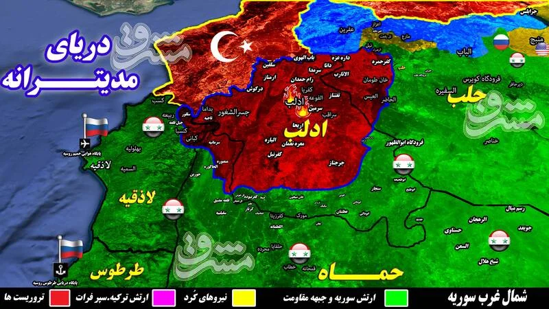 دستمزد آمریکایی‌ها به تروریست‌ها پس از یک اعتراض/ جزئیات حملات سنگین علیه مقر فرماندهان گروهک‌های تروریستی در حومه شهر اشغالی ادلب + نقشه میدانی