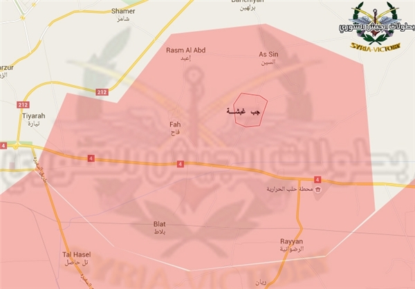 نقشه/ تسلط ارتش سوریه بر شهرک «فاح» در ریف حلب