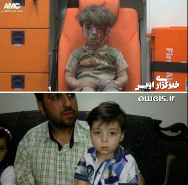 کودک مورد علاقه تروریستها و پرچم سوریه + تصاویر