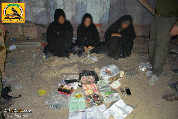 نیروهای الحشد الشعبی ۳ زن انتحاری داعش را دستگیر کردند + عکس
