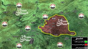 بازپس‌گیری مناطق اشغالی پایگاه بسیارمهم ارتش سوریه در غوطه شرقی دمشق/ انهدام چهار پایگاه راهبردی تروریست‌ها در شهرک حرستا + نقشه میدانی