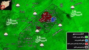 حمله خمپاره ای به اردوگاه الوافدین برای ادامه حصر مردم در ریف دمشق/ مذاکره گروه های تروریستی برای خارج کردن جبهه النصره از غوطه شرقی دمشق + عکس و نقشه میدانی