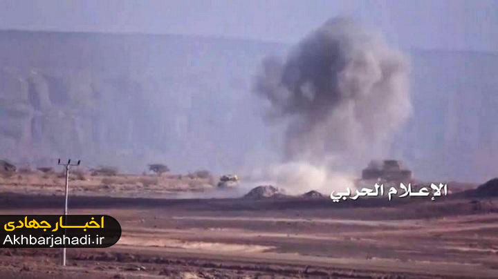 کاروان تانک‌های سعودی در مرز یمن هدف قرار گرفت