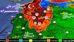 آخرین تحولات میدانی شمال سوریه/ شکار دهها تروریست در شمال حماه، جنوب شرق ادلب و غرب حلب + نقشه میدانی
