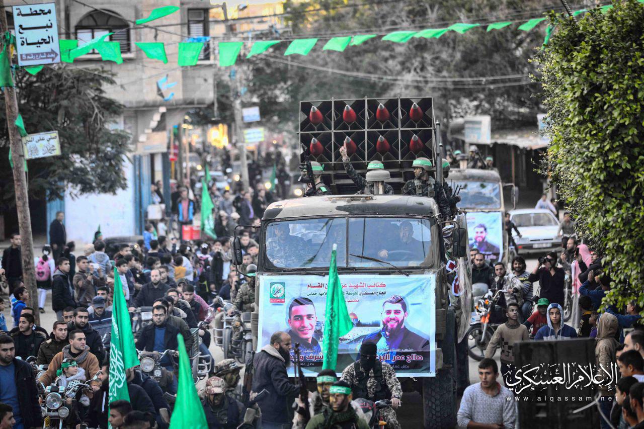 رژه نظامی گسترده گردان‌های شهید عزالدین قسام