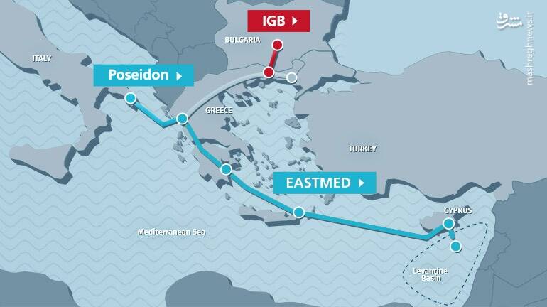 ساخت لوله گاز شرق مدیترانه: صهیونیست‌ها از پشت به ترکیه خنجر زدند + نقشه