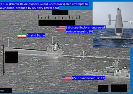توقیف و رهاسازی شناور بدون سرنشین آمریکایی توسط سپاه پاسداران در خلیج فارس + ویدیو