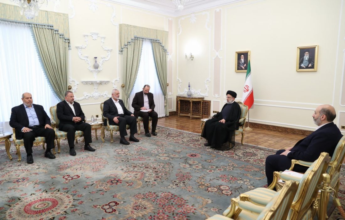 دیدار هیئت بلندپایه حماس با رئیس جمهور ایران و فرمانده سپاه پاسداران