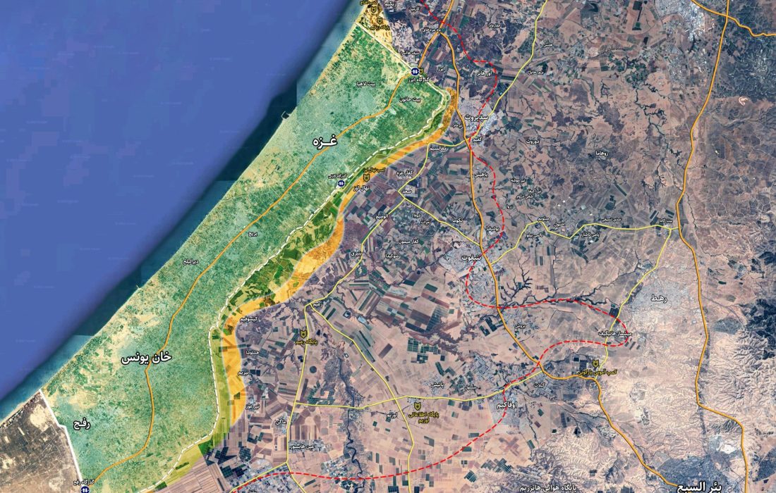 آخرین اخبار از وضعیت نظامی در غزه و اطراف نوار غزه، ۲۲ مهر ۱۴۰۲ (نقشه میدانی)