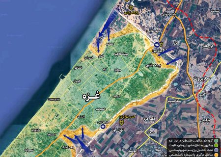آخرین اخبار از وضعیت نظامی در غزه و فلسطین، ۹ آبان ۱۴۰۲ (نقشه میدانی)