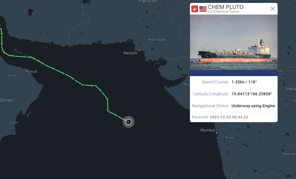 حمله پهپادی به کشتی اسرائیلی در اقیانوس هند