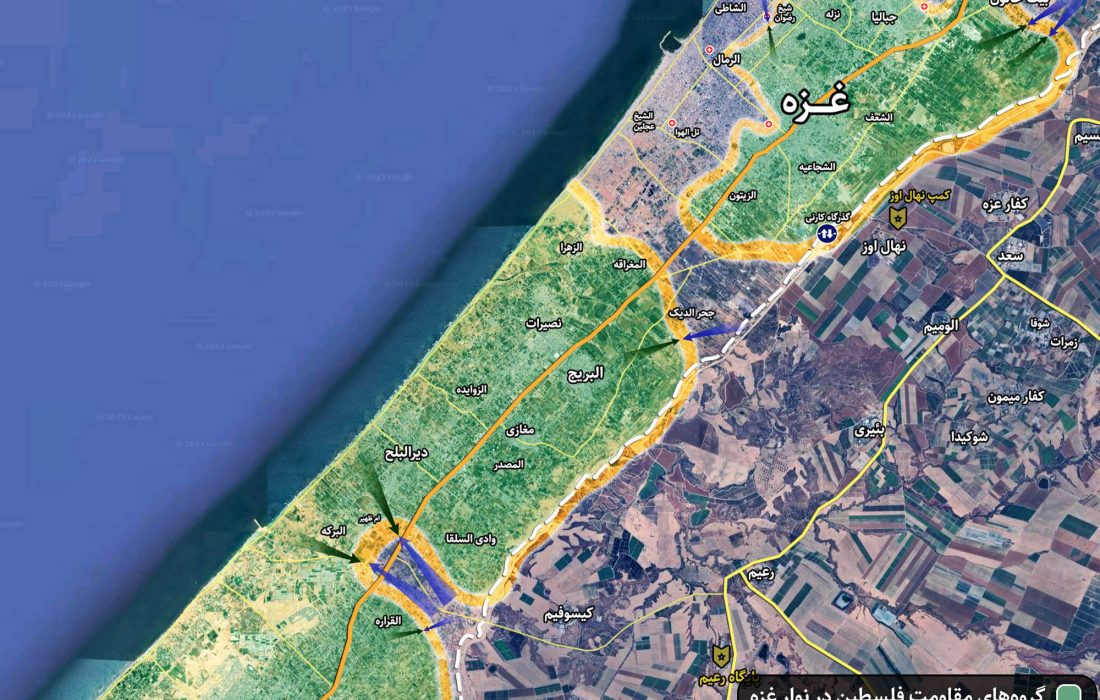 آخرین اخبار میدانی از نبردهای نوار غزه؛ پیشروی ارتش اسرائیل در مرکز نوار غزه (نقشه میدانی)