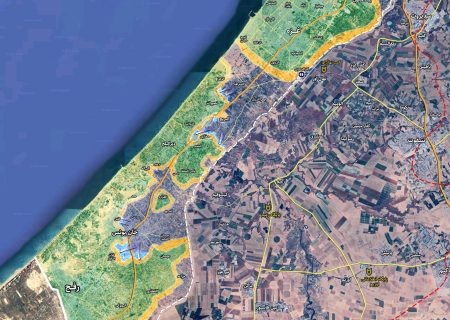 آخرین وضعیت نظامی در نوار غزه، روز ۹۷ام نبردها (نقشه میدانی)