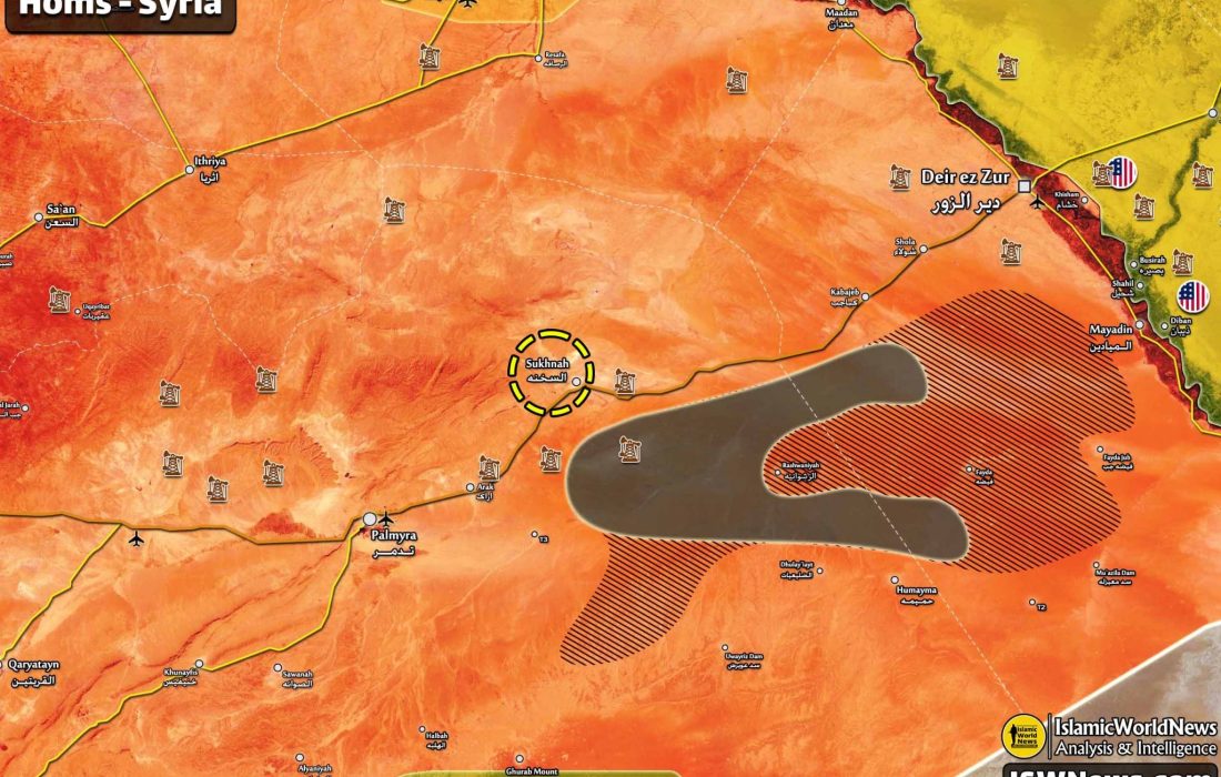 شهادت ۱۳ نظامی سوری در حمله داعش به حومه السخنه