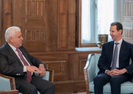رئیس حشد الشعبی با رئیس جمهور سوریه دیدار کرد