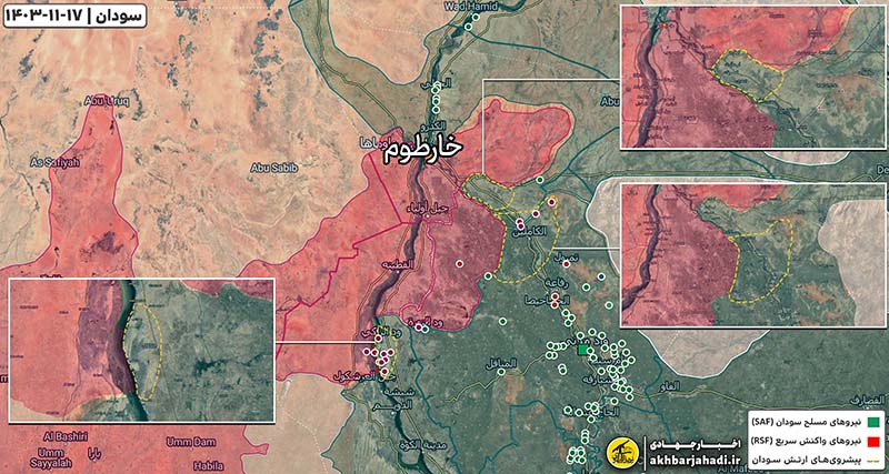 نیروهای مسلح سودان (SAF) کنترل ۹۰٪ استان جزیره را بدست گرفتند