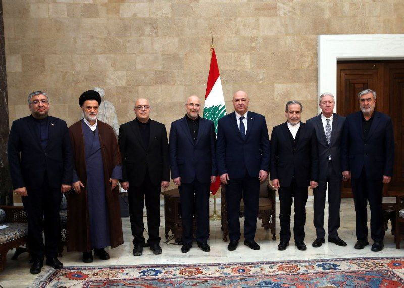 دیدار نامتعارف هیئت مقامات ایرانی با رئیس‌جمهور لبنان