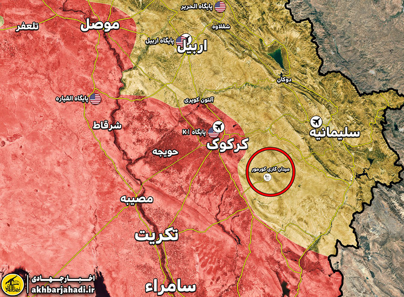 حمله راکتی به میدان گازی کورمور