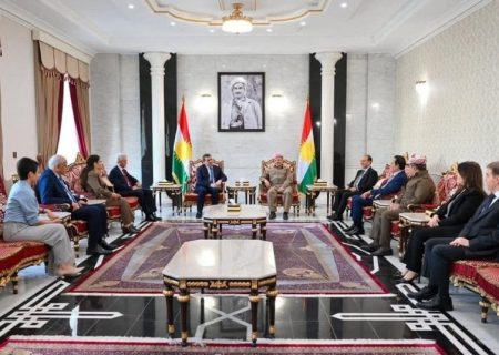 دیدار مظلوم عبدی با مسعود بارزانی در دهوک