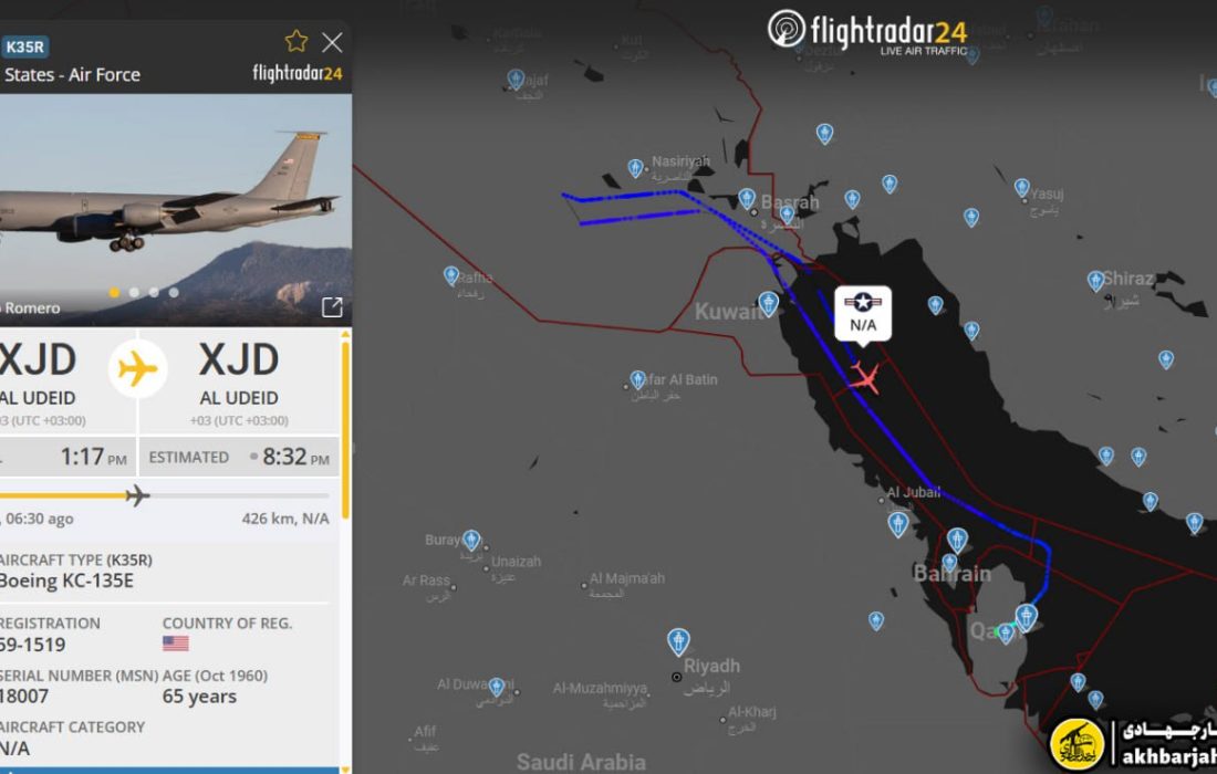 پرواز سوخت‌رسان آمریکایی و جنگنده‌های ناشناس در مرز ایران و عراق